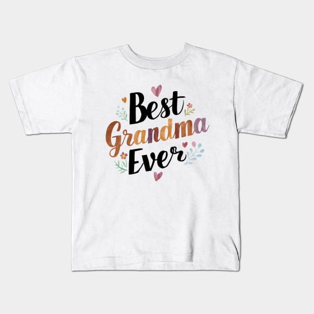 Best Grandma Ever Retro Vintage Aesthetic Kids T-Shirt by Starart Designs